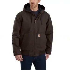 Carhartt  Men’s Brown Quilted Sateen Lined Hooded
Jacket Size 3XL
